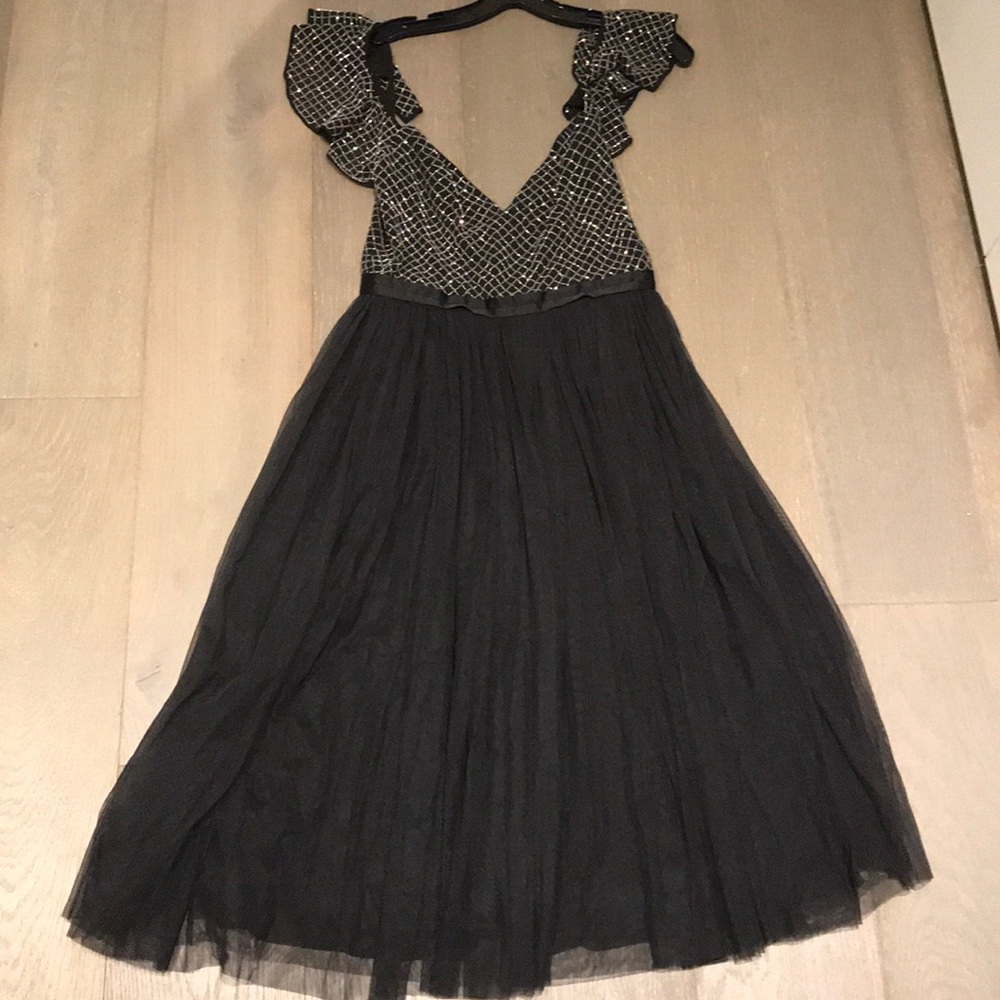 Needle & Thread cocktail dress in black